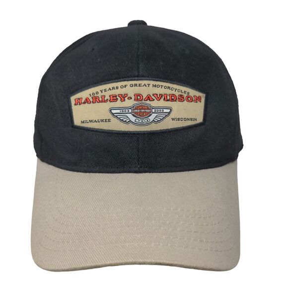 Harley Davidson Men's Slideback Hat Black Adjustable Embroidered Logo - Picture 1 of 8